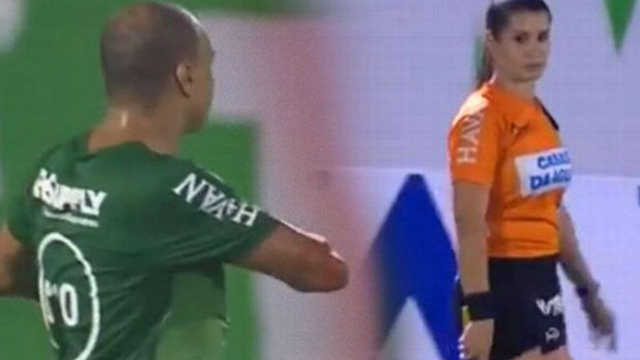 Kadın hakeme 'kalp gönderdi' sarı kartı gördü