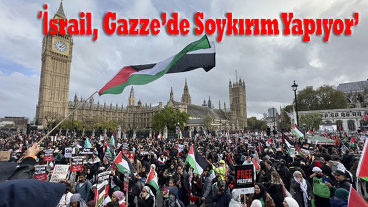 Londra'da onbinler Filistin'e destek için yürüdü