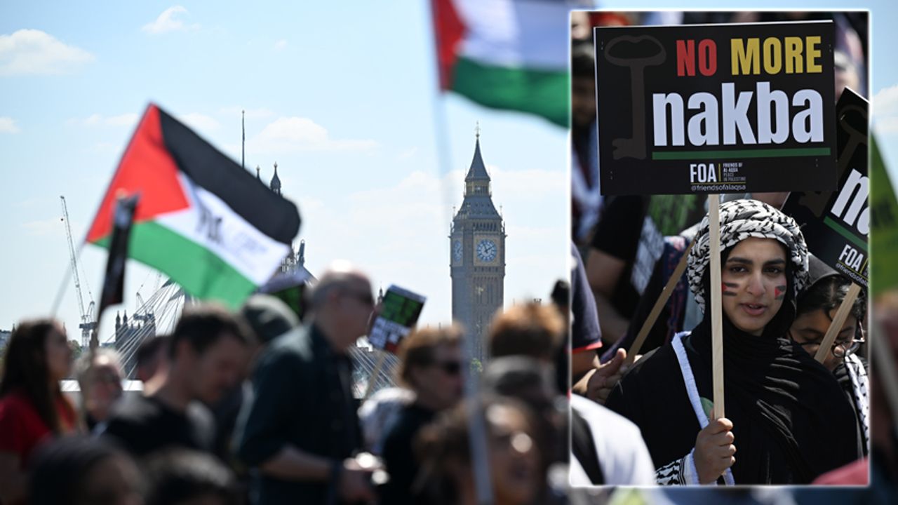 Londra'da yüzbinlerin 'Nakbe' yürüyüşü