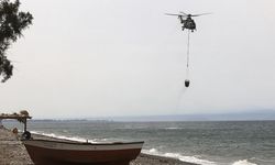 Yangın söndürme helikopteri denize düştü!