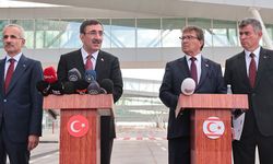 Cumhurbaşkanı Yardımcısı Yılmaz, Ercan havalimanı'nda incelemelerde bulundu