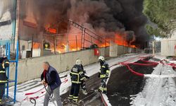 Tekirdağ'da bir fabrikada çıkan yangına ekiplerce müdahale ediliyor