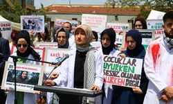 Tekirdağ'da tıp öğrencileri ve doktorlar İsrail'in Gazze'ye saldırılarını protesto etti