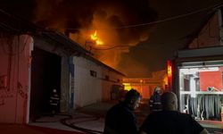 Adana'da ahşap imalathanesinde çıkan yangına müdahale ediliyor