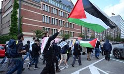 Belçika'da üniversite öğrencilerinden Filistin'e destek gösterisi