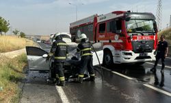 Tekirdağ'da seyir halindeyken yanan araç kullanılamaz hale geldi