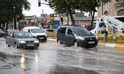 Edirne'de sağanak etkili oldu