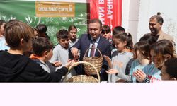 Bodrum'da "Okuldaki Çiftlik Projesi" kapsamında hasat yapıldı