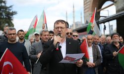 Edirne'de İsrail'in Gazze'ye yönelik saldırıları protesto edildi