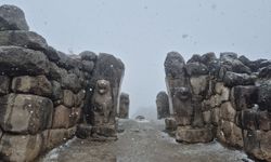 Hattuşa Antik Kenti'nde kar yağışı etkili oldu