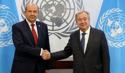 Ersin Tatar, BM Genel Sekreteri Antonio Guterres'li görüştü