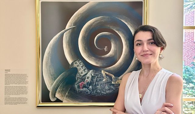 ABD'de, Türk doktora öğrencisinin 6 Şubat depremini tasvir ettiği tablosu birinci seçildi