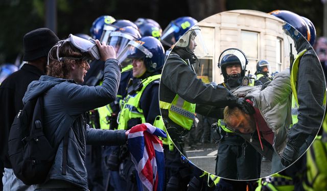 Londra'daki aşırı sağ eyleminde 26 polis yaralandı