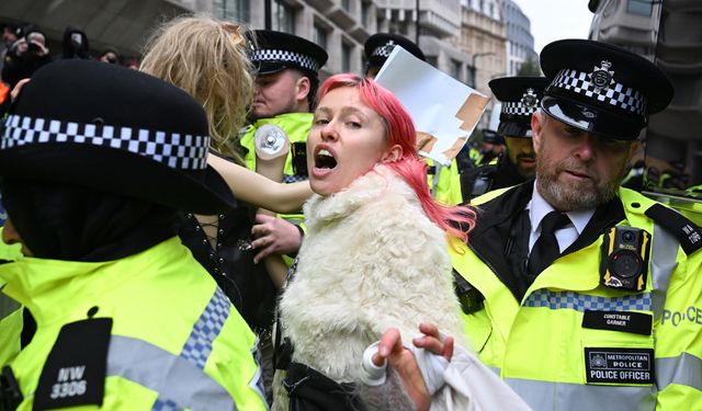 Londra'da, yasaklı Palestine Action grubuna destek eyleminde onlarca gözaltı