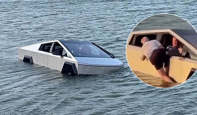 Elon Musk'ın 'Cybertruck'ı gölde kaldı, sürücüsü tutuklandı