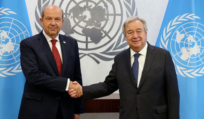 Ersin Tatar, BM Genel Sekreteri Antonio Guterres'li görüştü