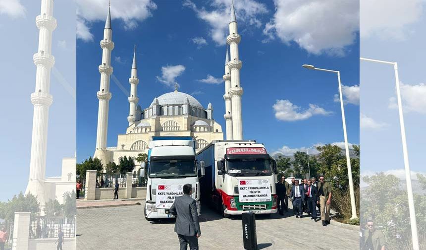 KKTC'den Gazze'ye insani yardım taşıyan 2 tır gönderildi