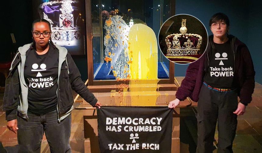 Vergi Protestosunda Kral Charles'ın Tacına Muhallebili Saldırı