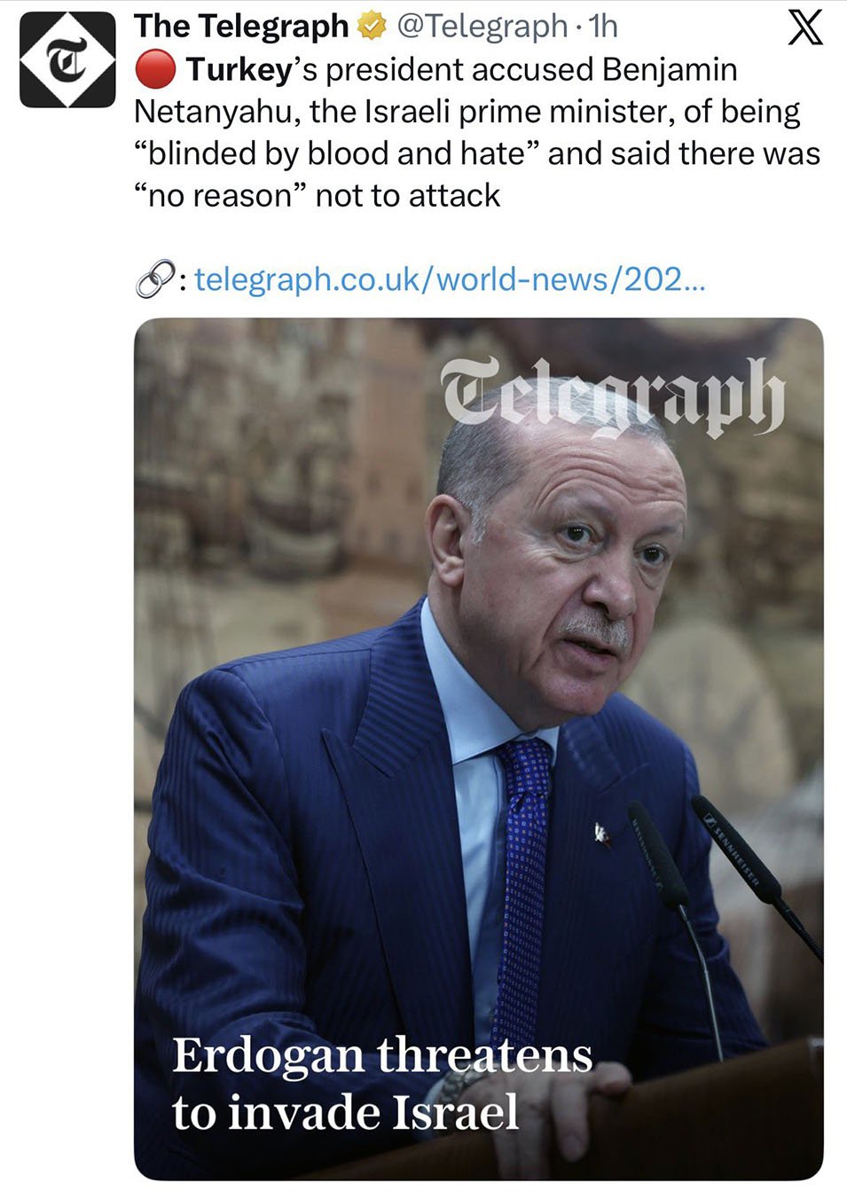 Daily Telegraph Sansasyon Erdogan Israil Haber 1