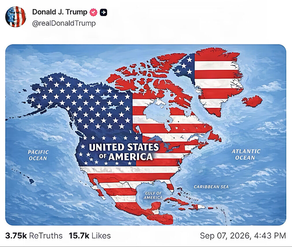 Donald Trump Izlanda A B D Haritasi Icinde Paylasim